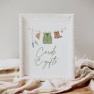 Fishing Baby Shower Cards and Gifts Sign