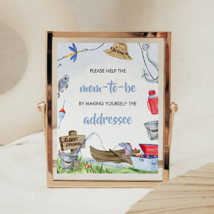 Fishing Baby Shower Envelope Station Poster