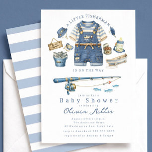 Fishing Baby Shower Invitation Boy Theme
