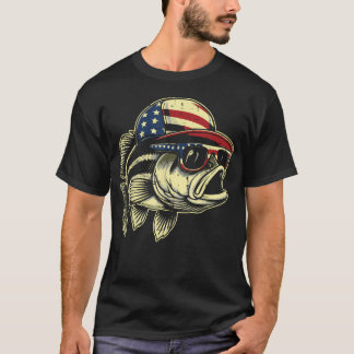 Fishing Bass Fish Usa Cap Fisherman T-Shirt