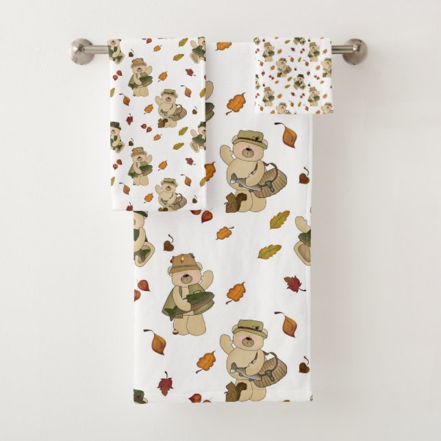 FISHING BEAR BATH TOWEL SET (Insitu)