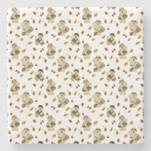 FISHING BEAR STONE COASTER