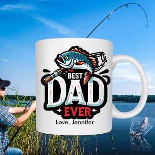 Fishing Best Dad Father's Day Personalised Coffee Mug