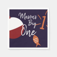 Fishing Big One First Birthday Fish Napkins