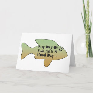 Fishing birthday, big fish on front. card