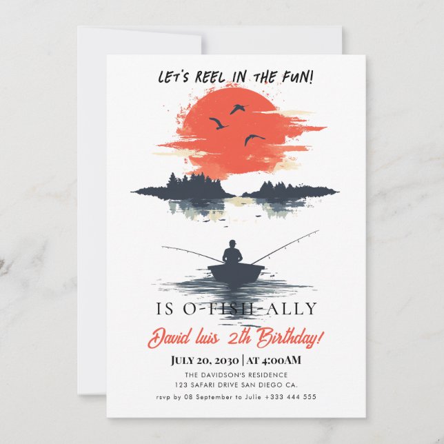 fishing  Birthday Invitation (Front)
