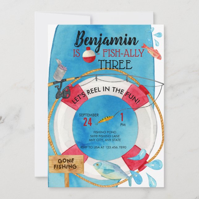 Fishing Birthday Invitation (Front)