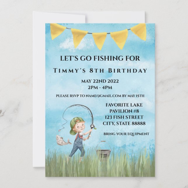 Fishing Birthday Invitation (Front)