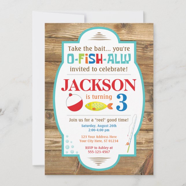 Fishing Birthday Invitation (Front)