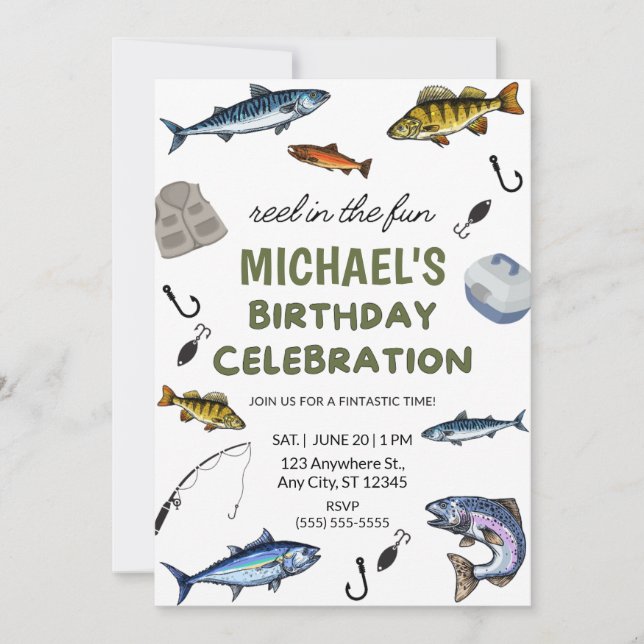 Fishing Birthday Invitation (Front)