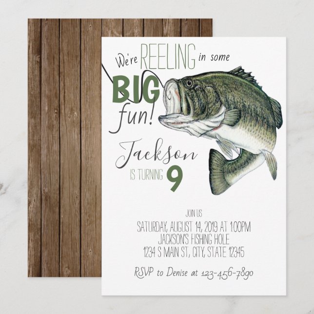 Fishing Birthday Invitation (Front/Back)