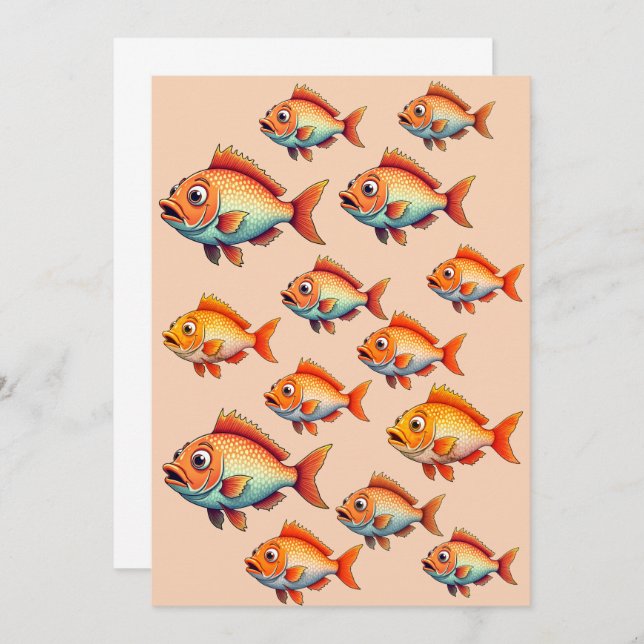 Fishing Birthday Invitation Card (Front/Back)