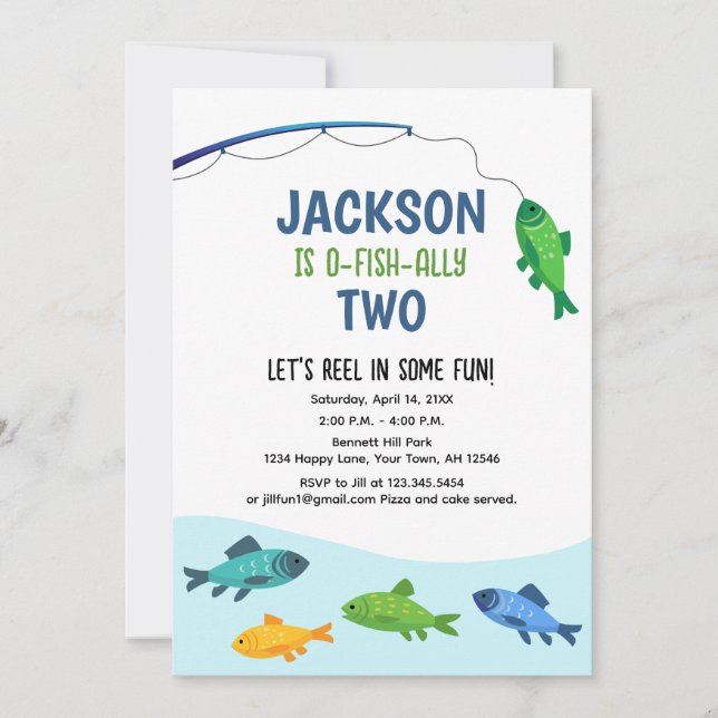 Fishing Birthday Invitation Fishing party (Front)