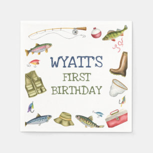 Fishing Birthday O-fish-ally One Napkins