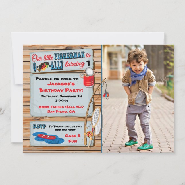 Fishing Birthday Party Boy Invitation (Front)
