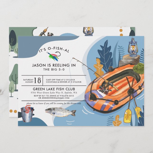 Fishing Birthday Party Invitation (Front/Back)