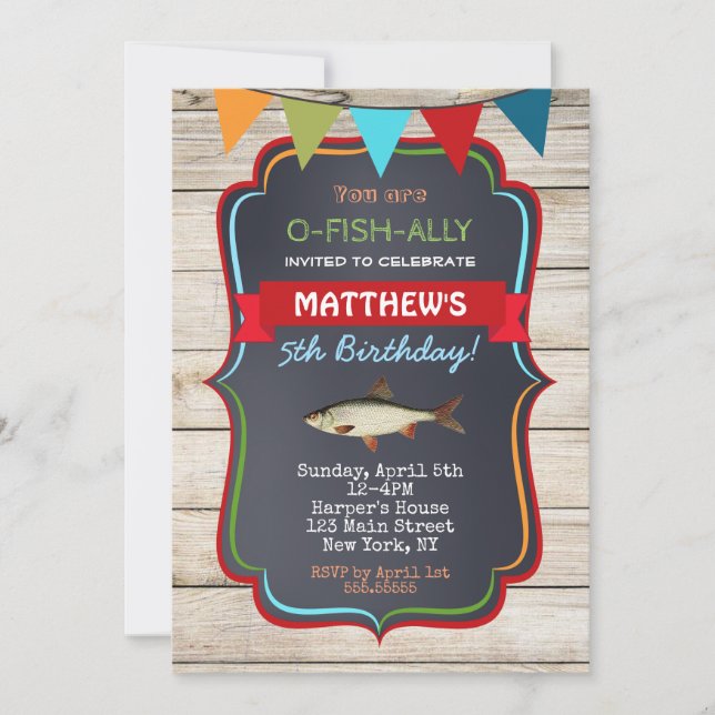 Fishing Birthday Party Invitations (Front)