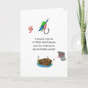 Fishing Birthday Party Thank You Card