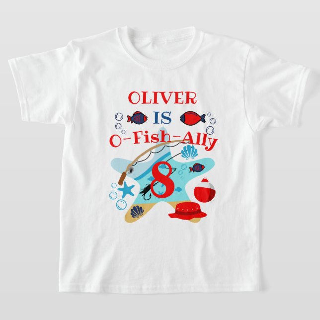 Fishing Birthday shirt O-Fish-Ally (Laydown)