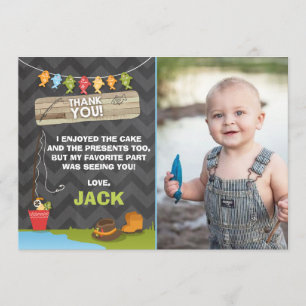 Fishing Birthday Thank You Card Fishing party