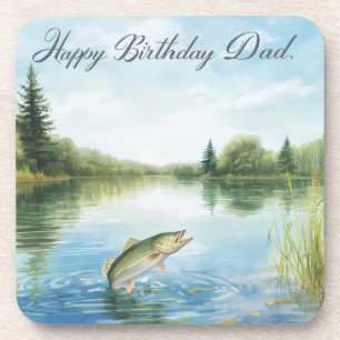 Fishing Birthday themed Anglers for Dad  Coaster