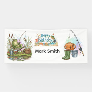 Fishing birthday themed banner