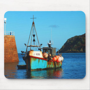 Fishing boat at Bonne Nuit, Jersey Mouse Pad