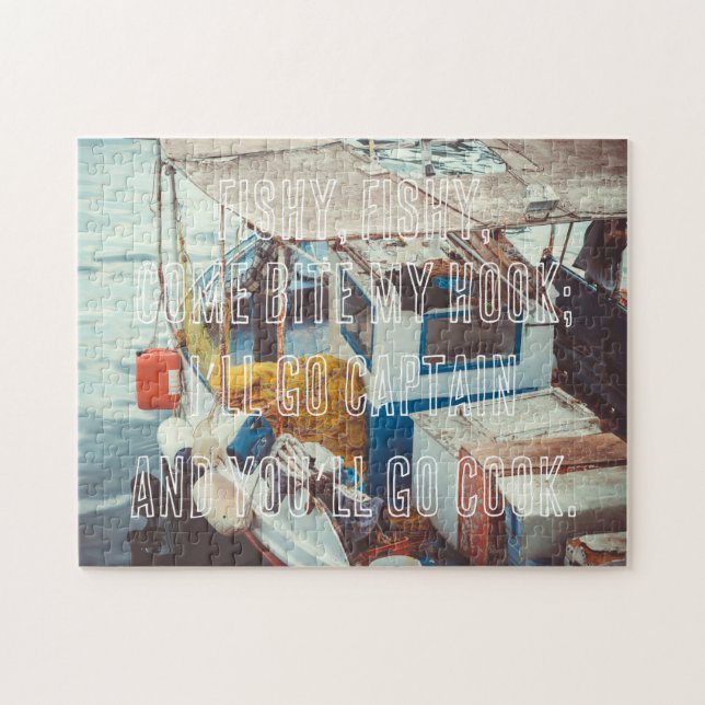 Fishing Boat at the Mediterranean Seaside Jigsaw Puzzle (Horizontal)