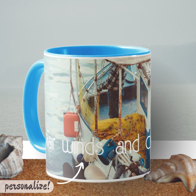 Fishing Boat at the Mediterranean Seaside Mug (Creator Uploaded)