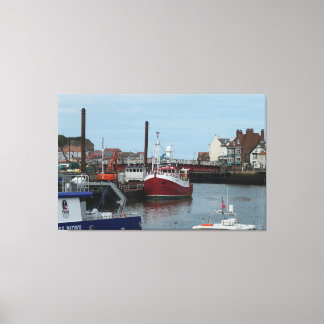 Fishing Boat Atlas in Whitby Harbor England Canvas Print