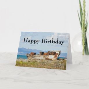 Fishing boat birthday card