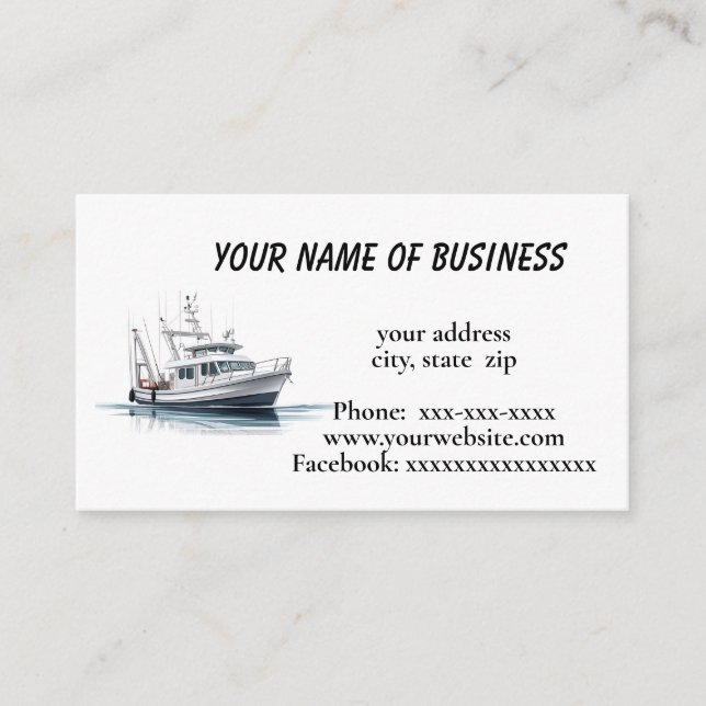 Fishing boat business card (Front)