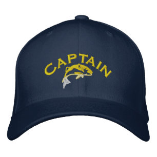 Fishing boat captain embroidered hat