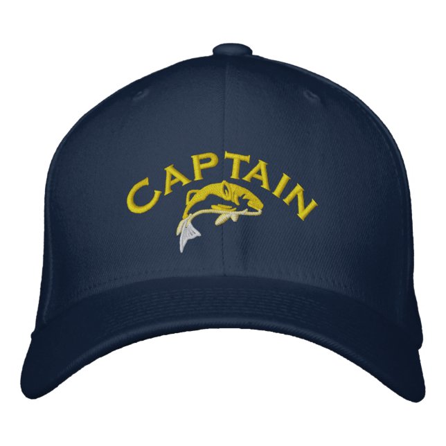 Fishing boat captain embroidered hat (Front)
