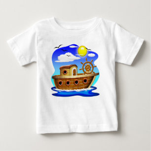 Fishing Boat Cartoon  Baby T-Shirt