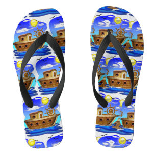 Fishing Boat Cartoon Jandals