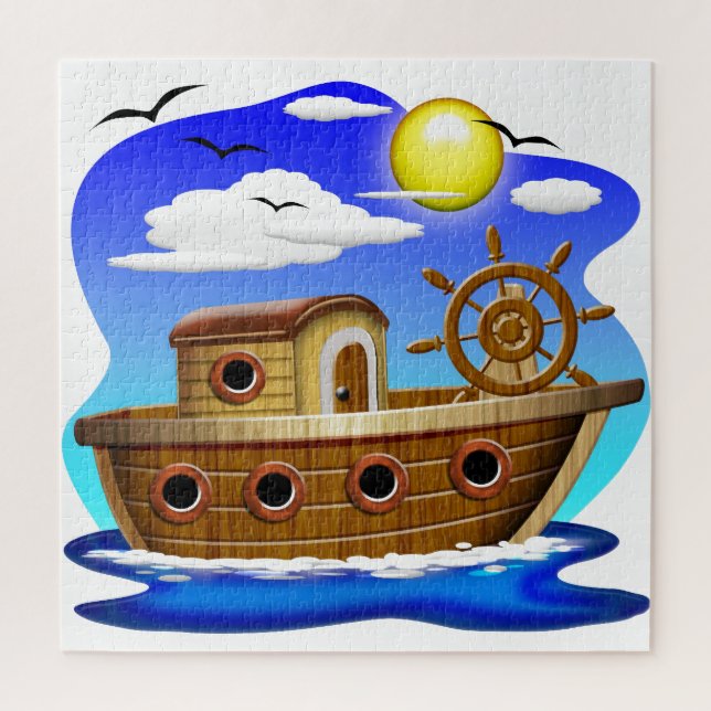 Fishing Boat Cartoon  Jigsaw Puzzle (Vertical)