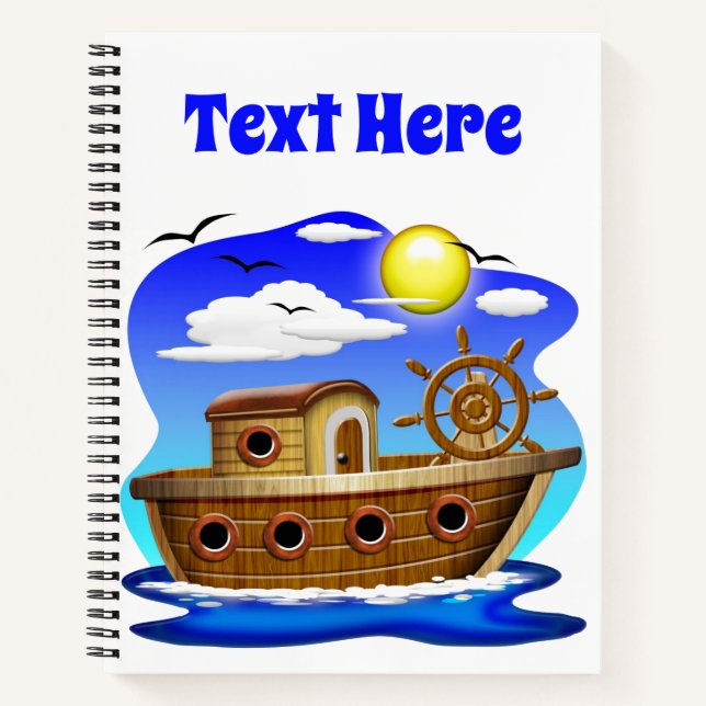 Fishing Boat Cartoon  Notebook (Front)