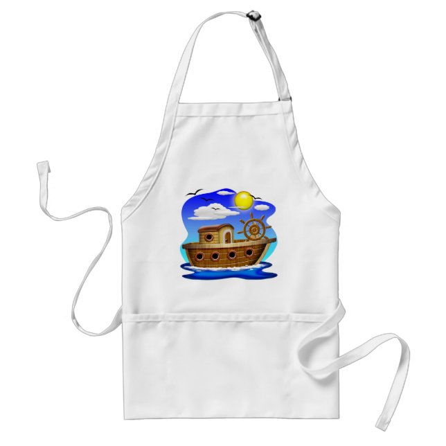 Fishing Boat Cartoon Standard Apron (Front)