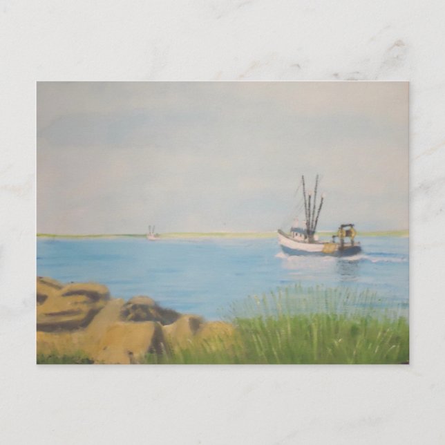 Fishing Boat - Galilee RI Postcard (Front)