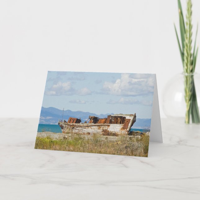 Fishing boat greeting card (Front)