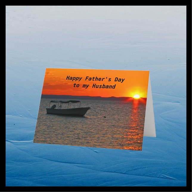 Fishing Boat  Happy Father's Day Husband Card (Creator Uploaded)