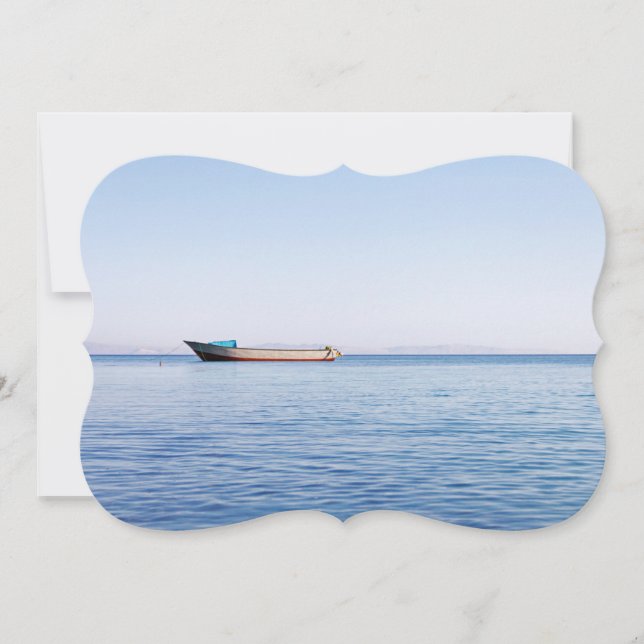 Fishing boat in a calm sea invitation (Front)
