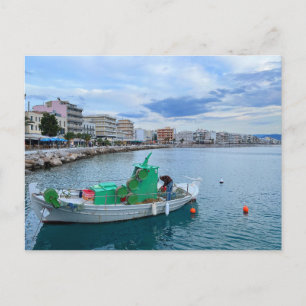 Fishing Boat In Harbour Corinth Greece Postcard
