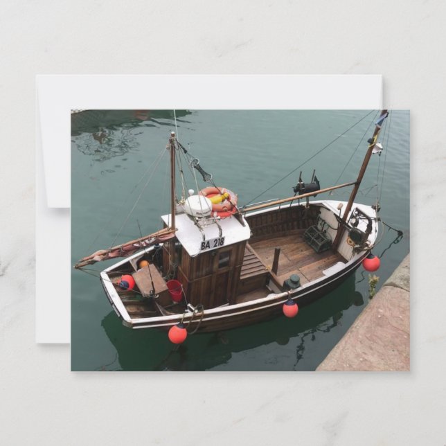 Fishing Boat in Portpatrick Harbour, Wigtownshire Holiday Card (Front)