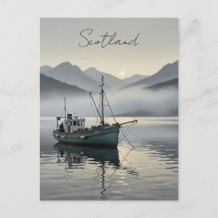 Fishing Boat in Scotland Travel Postcard