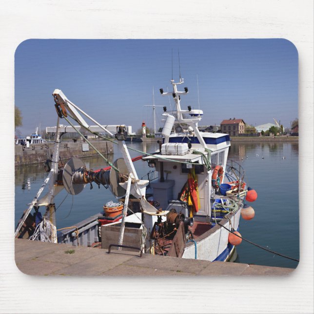 Fishing boat in the port of Honfleur in France Mouse Pad (Front)