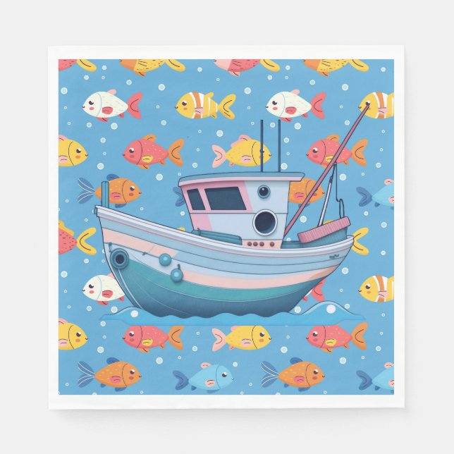 Fishing Boat  Napkin (Front)