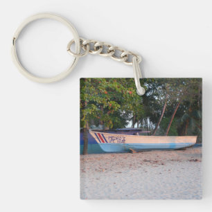 Fishing Boat on Tamarindo Beach, Costa Rica Key Ring