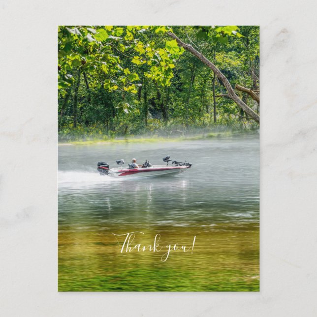 Fishing Boat On The Move Thank you Postcard (Front)